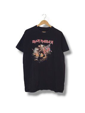 Vintage Iron Maiden Eddie The Trooper Band Shirt Black Size XL